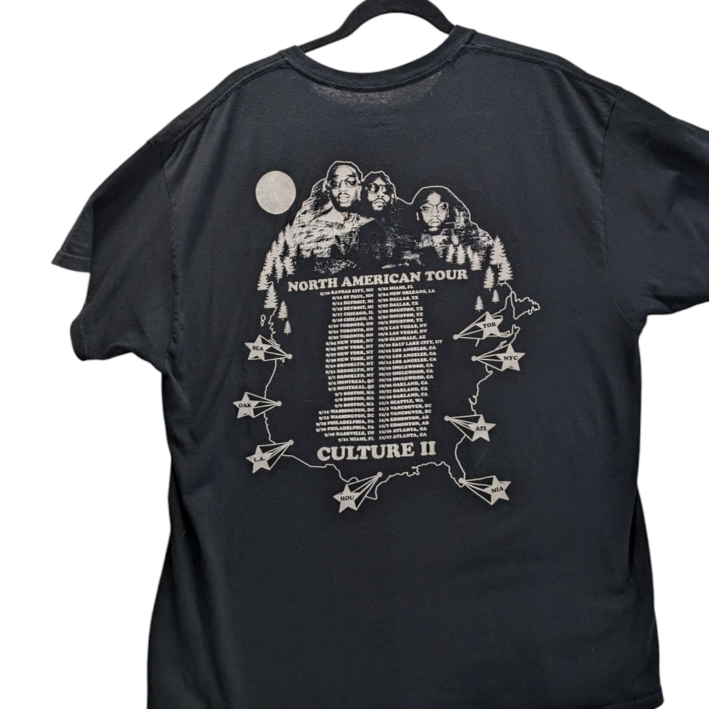 Migos Culture II Tour 2018 T-Shirt Size Men's XL Black, Street Wear  Concert T